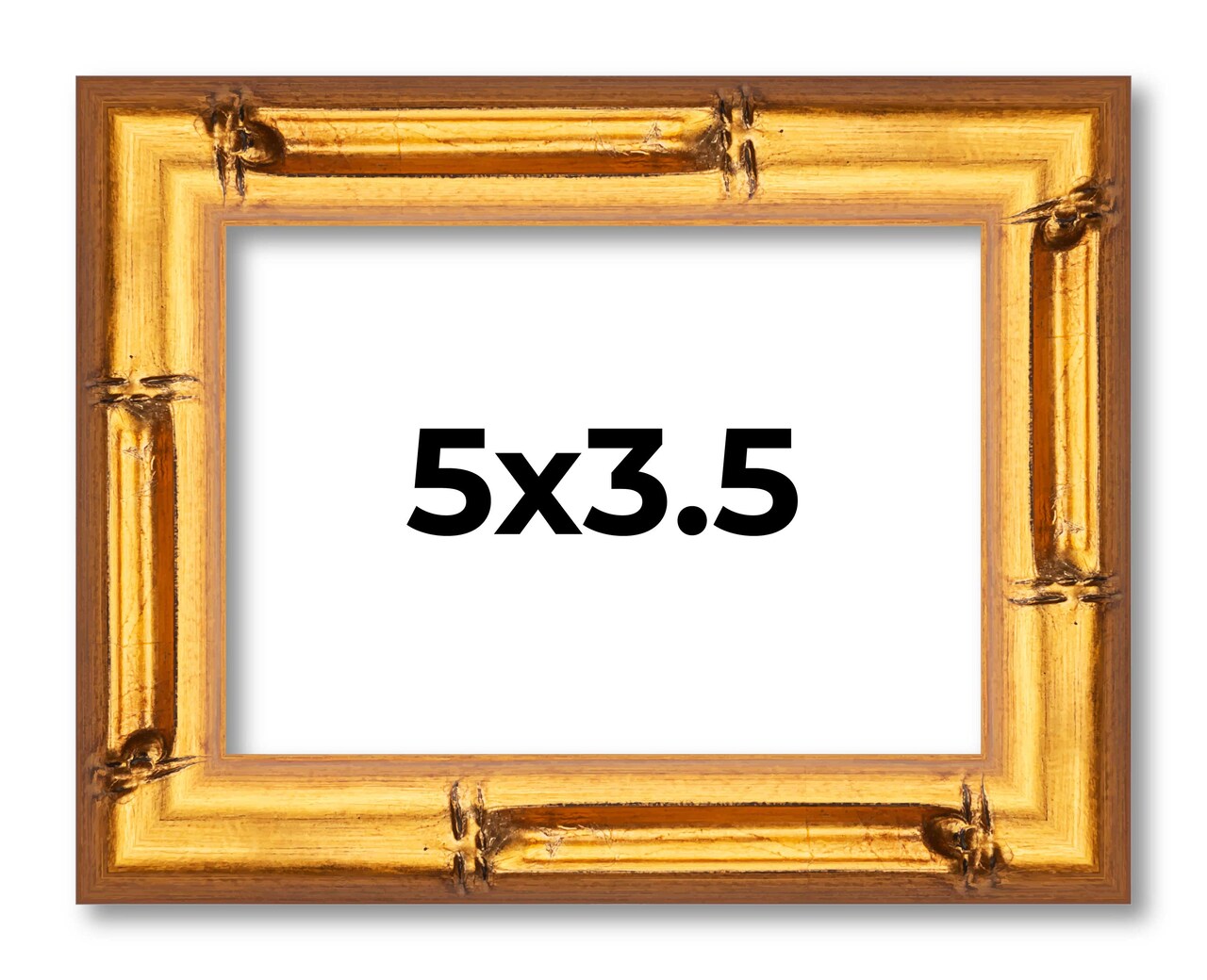 5x3.5 Thin Bamboo Picture Frame with UV-Resistant Acrylic & Acid Free Backing, Available in 2 Finishes - Gold and Brown